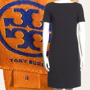 Bateau Neckline Work Dress Tory Burch Wool Blend Dress, excellent flawless